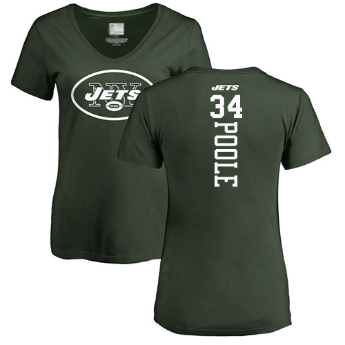 New York Jets Green Women Brian Poole Backer NFL Football #34 T Shirt->nfl t-shirts->Sports Accessory